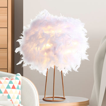 Stork 16" Feather Metal LED Table Lamp - JONATHAN Y